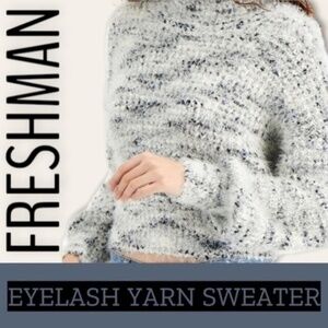 FRESHMAN Eyelash Yarn Mock Neck Relaxed Lightweight Sweater NWT/Lg Jr.’s